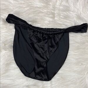 Good American FLAWS Black Satin Swim Bottoms Size 4  (XL)
